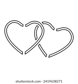 hearts icon on a white background, vector illustration