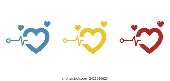 hearts icon on a white background, vector illustration