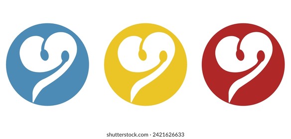 hearts icon on a white background, vector illustration