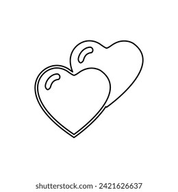 hearts icon on a white background, vector illustration