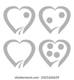 hearts icon on a white background, vector illustration