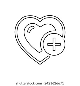 hearts icon on a white background, vector illustration