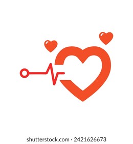 hearts icon on a white background, vector illustration