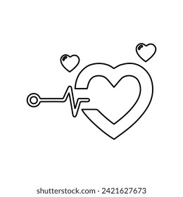 icono de corazones en fondo blanco, ilustración vectorial