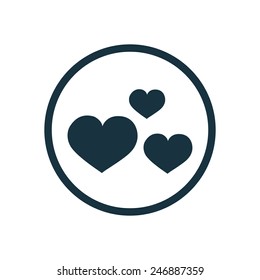 hearts icon on white background 