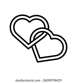 Hearts icon on white background