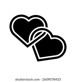 Hearts icon on white background