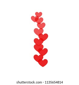 Hearts icon red vector icon. Simple element illustration. Hearts red symbol design. Can be used for web and mobile.
