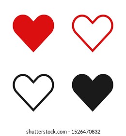 Hearts icon set. Graphic template. Vector illustration