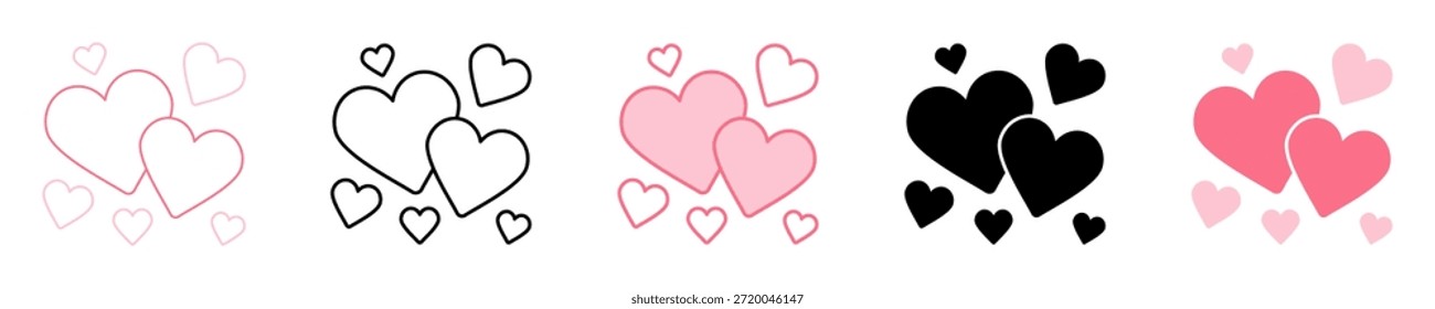 Hearts Icon Set Multiple Style Collection