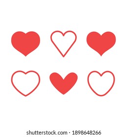 Hearts icon set. Valentine's day heart vector.