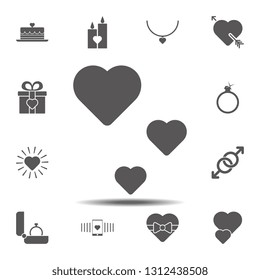 Hearts icon. Simple glyph, flat vector element of valentines day icons set for UI and UX, website or mobile application