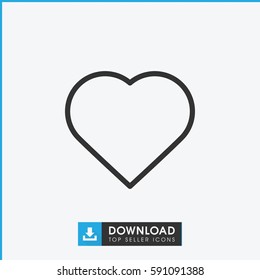 Hearts icon. Simple outline Hearts vector icon. On white background.