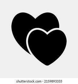 Hearts icon in solid style, use for website mobile app presentation