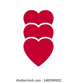 hearts icon symbol flat vector