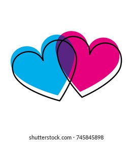 hearts icon symbol of love on valentines day