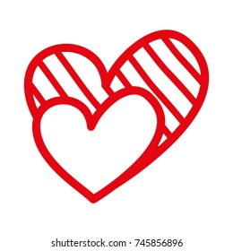 hearts icon symbol of love on valentines day