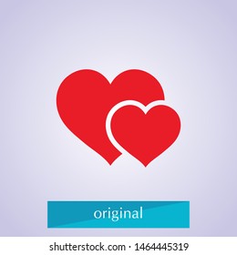 Hearts icon. The symbol of love. A sign of double hearts.