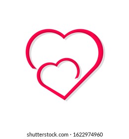 Hearts icon. Valentine Day. Vector icon illustration in flat design	