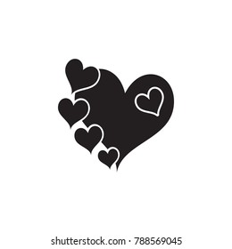 hearts icon. Valentine's Day elements. Premium quality graphic design icon. Simple love icon for websites, web design, mobile app, info graphics on white background