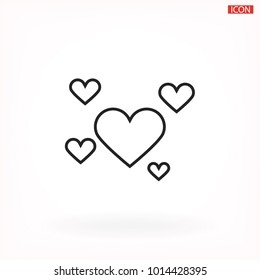 hearts icon vector