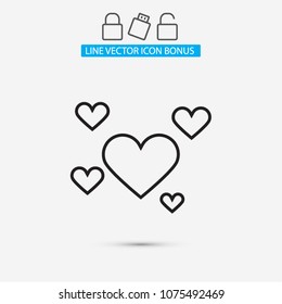 hearts icon vector