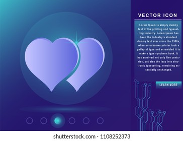hearts icon vector