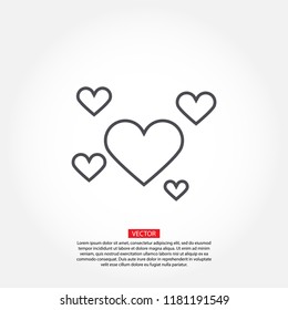 hearts icon vector
