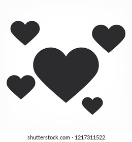hearts icon vector