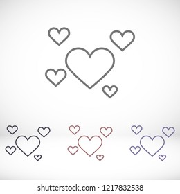 hearts icon vector
