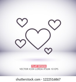 hearts icon vector