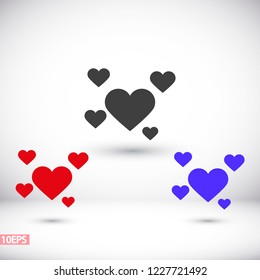hearts icon vector