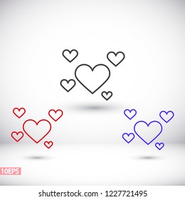 hearts icon vector