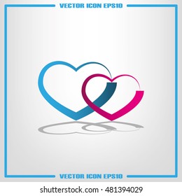 hearts icon vector