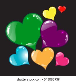 hearts icon vector