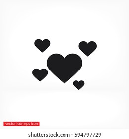 hearts icon vector
