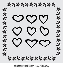 Hearts icon, vector illustration