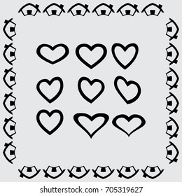 Hearts icon, vector illustration