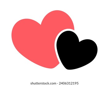 Hearts icon. Vector illustration. Symbol of love. Isolated object on white background.