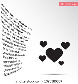 hearts icon vector . Lorem Ipsum Illustration design