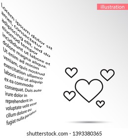 hearts icon vector . Lorem Ipsum Illustration design