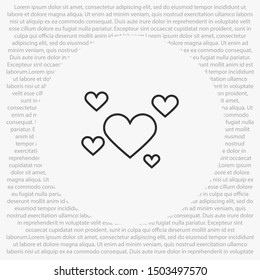 hearts icon vector . Lorem Ipsum Illustration design