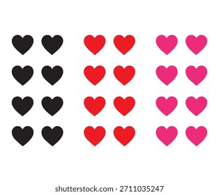Hearts icons collection vector EPS File