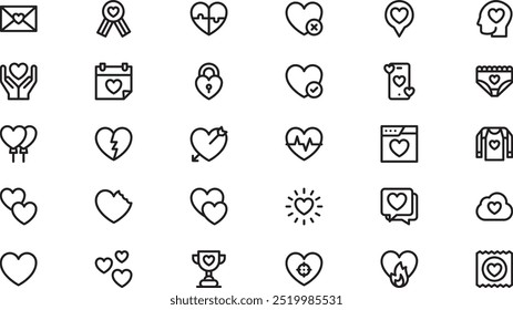 Hearts icons High-Quality Vector Icons Collection with Editable Stroke. Ideal for Professional and Creative Projects.