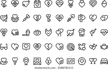 Hearts icons High-Quality Vector Icons Collection with Editable Stroke. Ideal for Professional and Creative Projects.