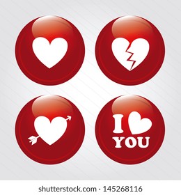 hearts icons over gray background vector illustration