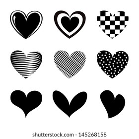 hearts icons over white background vector illustration