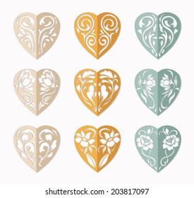hearts icons set
