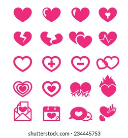  hearts icons set