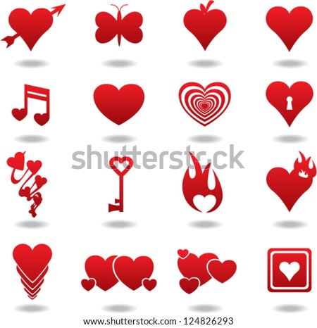 hearts icons set